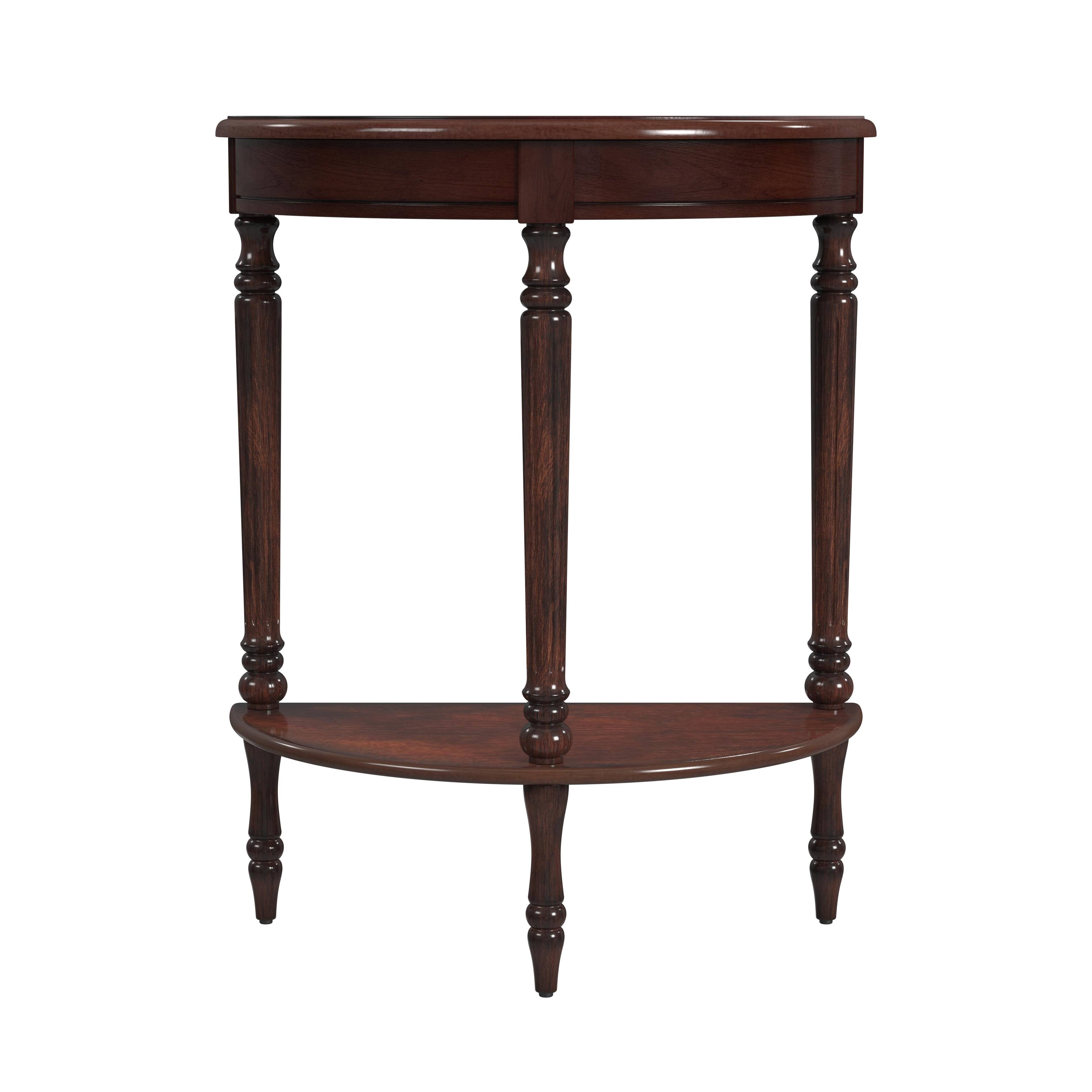 Alt View 1. Butler Specialty - Bellini 24 in. W Demilune Wood Console Table with Lower Open Shelf - Dark Brown.