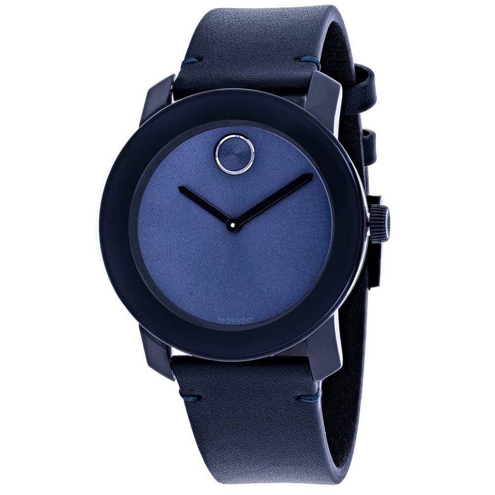 Front. Movado - Movado Men's Bold Blue Dial Watch - 3600370 - Blue.