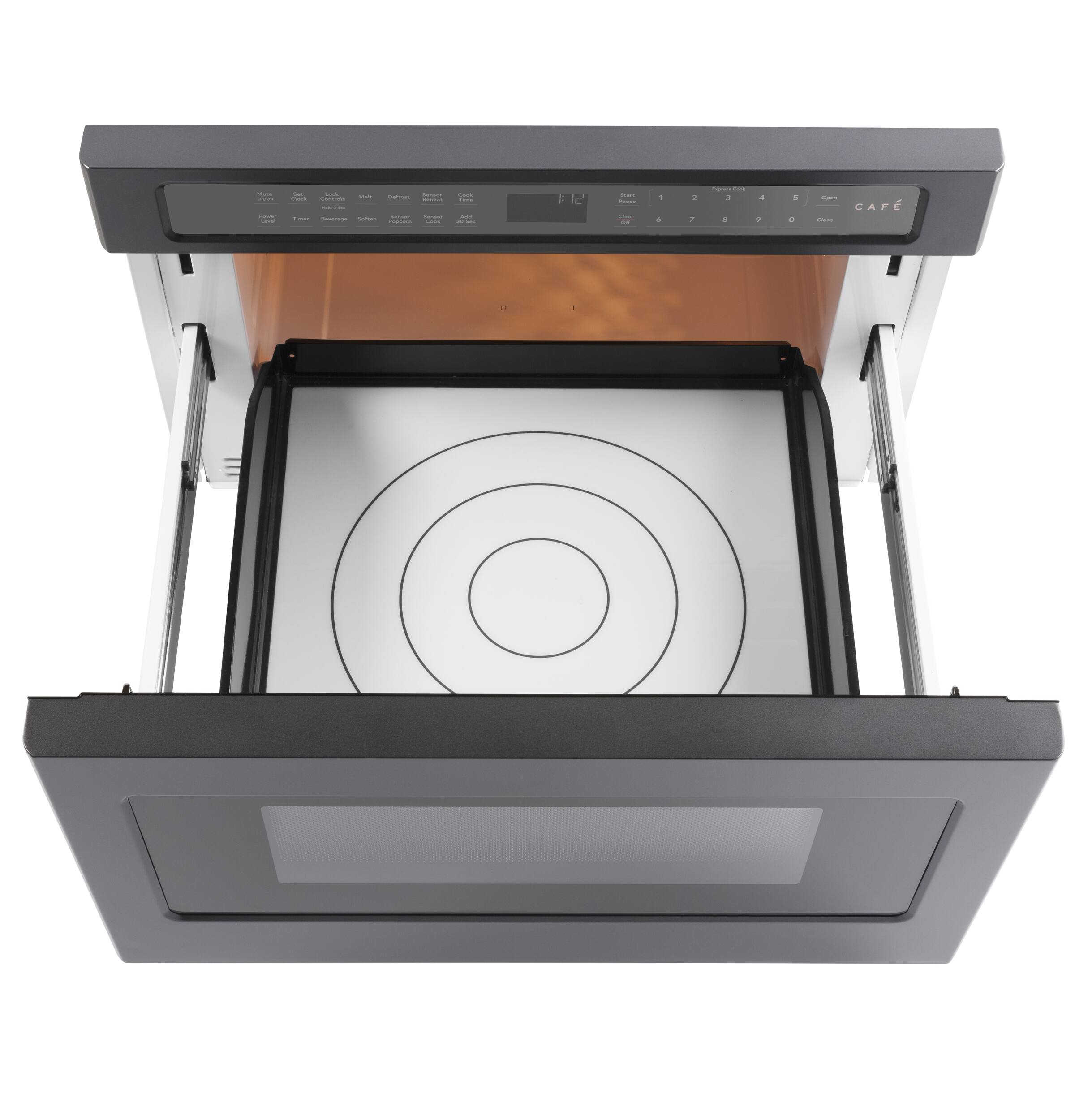 Alt View 12. Café - 1.2 Cu. Ft. Built-In Microwave Drawer Oven with Sensor Cooking and Glass Touch Controls - Matte Black.