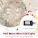 The text on the image reads: "400 Warm White LED Lights with low voltage & produce less heat to ensure safety. UL Certificated Adaptor."