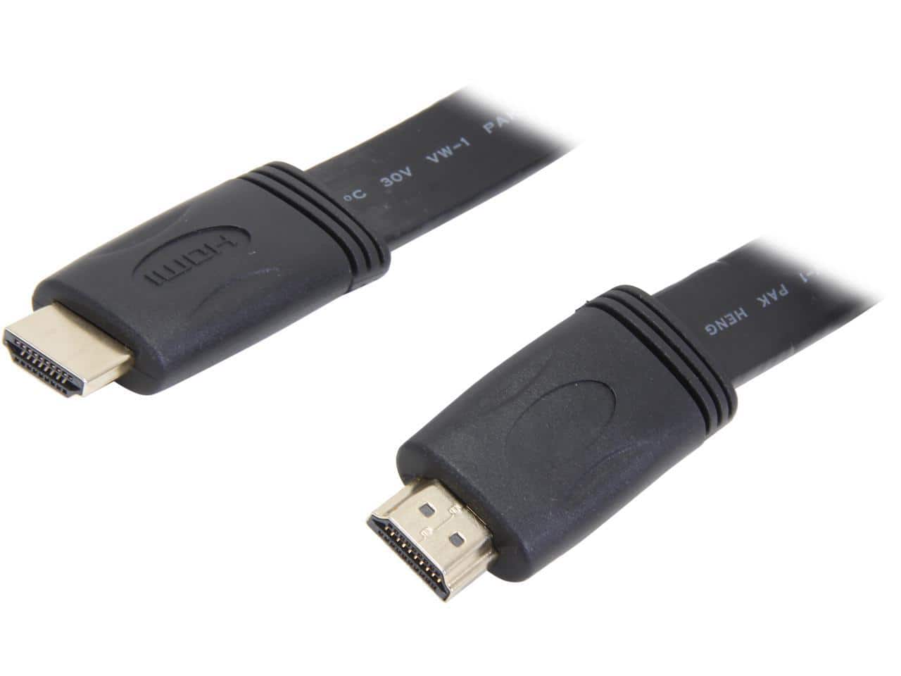 StarTech.com - HDMIMM15FL 15 ft. Black Flat High Speed HDMI Cable with Ethernet Male to Male
