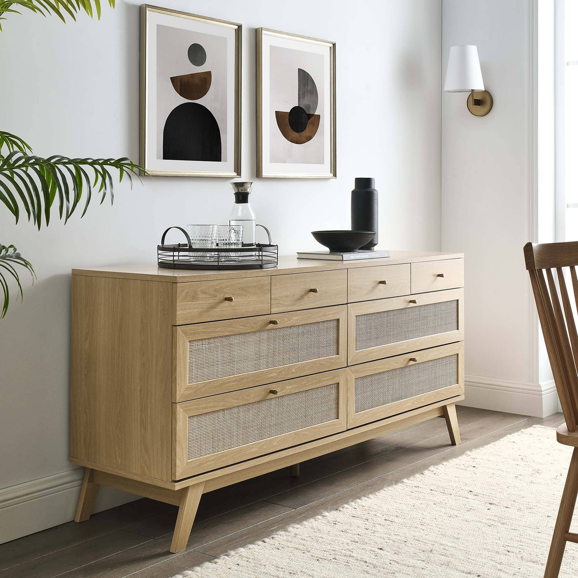 Photos - Dresser / Chests of Drawers Modway Soma 8-Drawer Dresser by  - Oak MOD-7054-OAK 