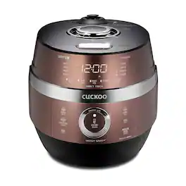 Cuckoo - 6 Cup Dry Induction Heating Pressure Rice Cooker with Micom Logic Tech, Nonstick Pot, Warmer, 16 Menu Modes - Copper
