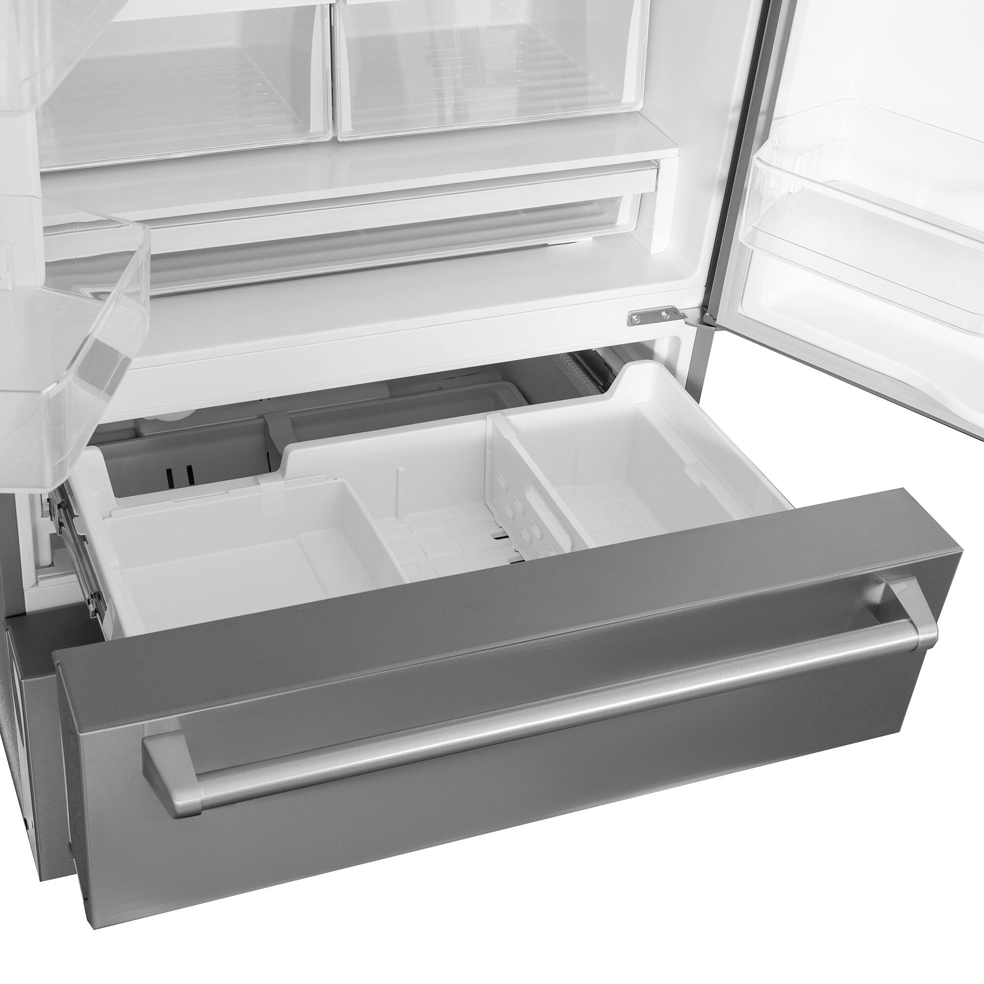 Alt View 7. Kucht - Pro-Style 36 in. 22.5 cu. ft. Counter Depth Freestanding French Door Refrigerator in Stainless Steel with Ice Maker - Stainless Steel.