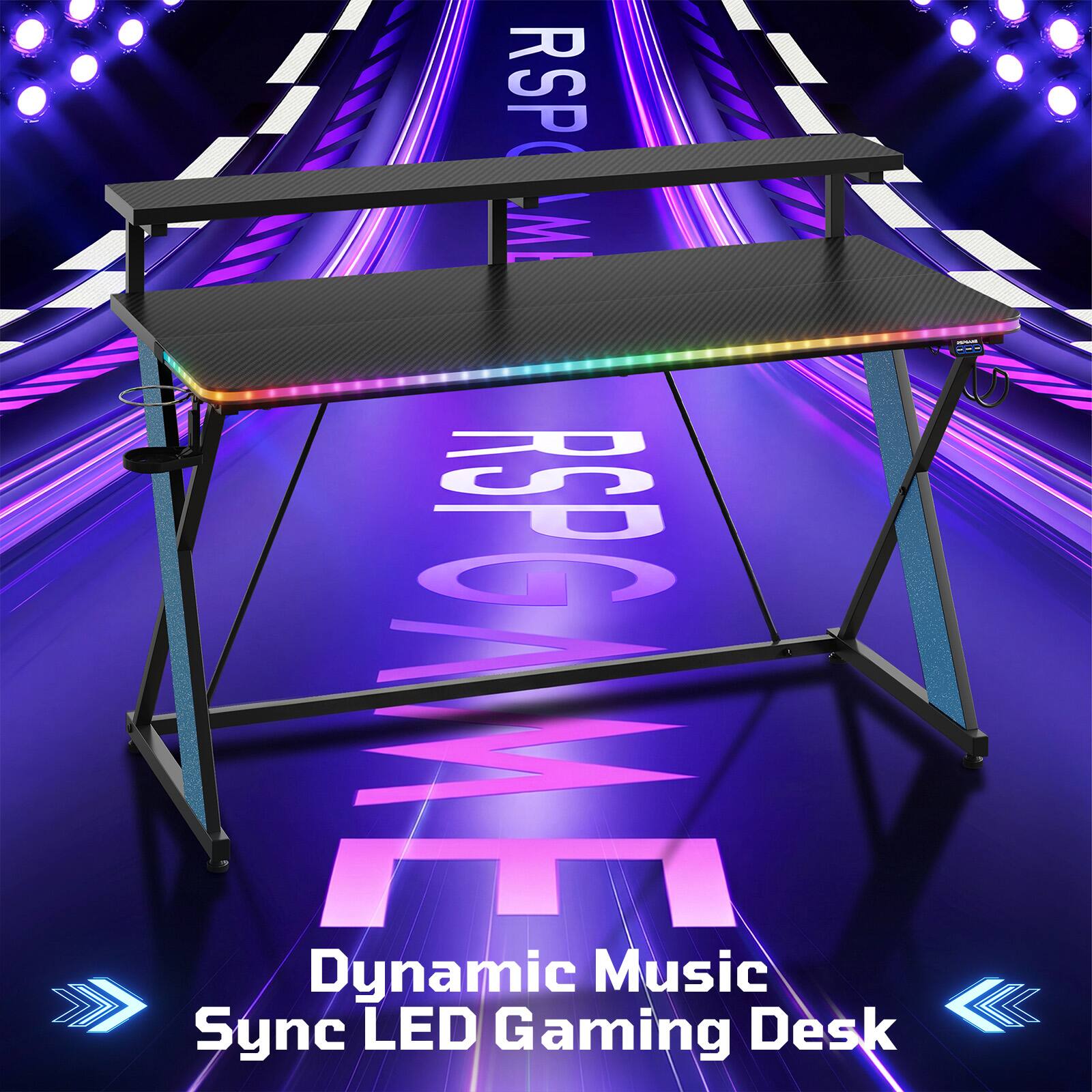 RSP 3 W Dynamic Music Sync LED Gaming Desk