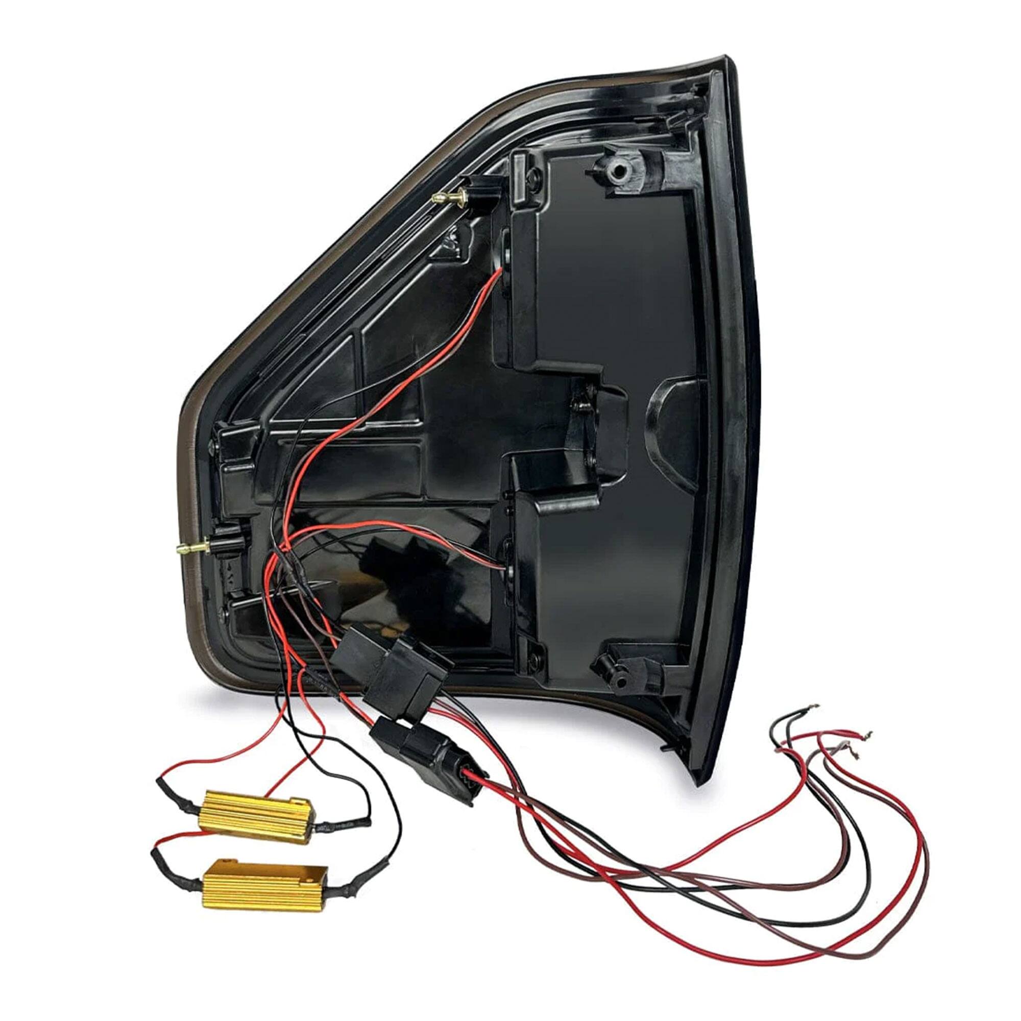 Alt View 4. AMERICAN MODIFIED - AMERICAN MODIFIED Smoked LED Tail Lights with Turn Signal for 09-14 Ford F150 - Smoked lens, black housing.