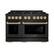 Front. ZLINE - ZLINE Autograph 48" Select Dual Fuel Black Stainless Range w/ Gold Accents (HDRBZ-48-G) - Black Stainless.