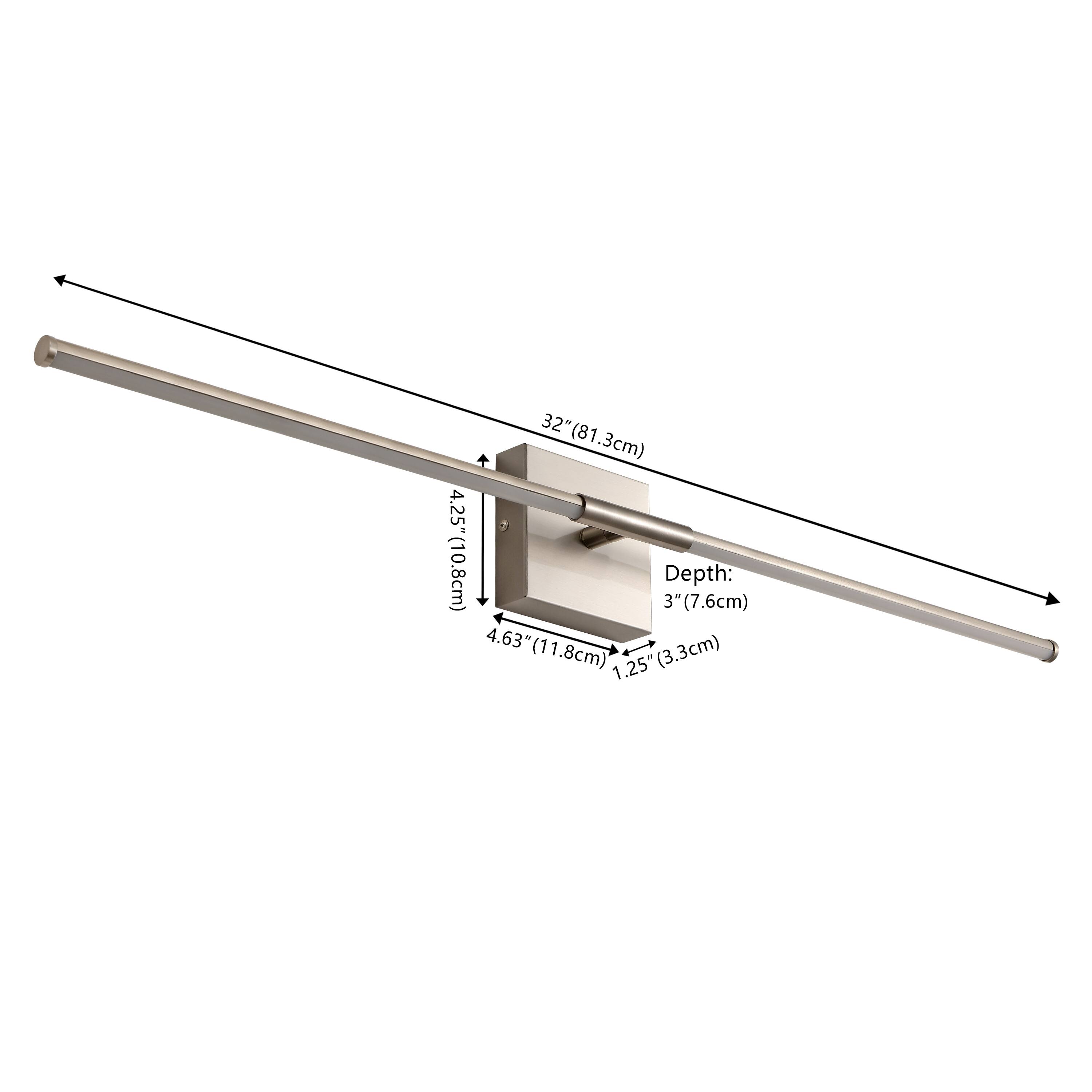 32" (81.3cm)  
4.25" (10.8cm)  
Depth: 3" (7.6cm)  
4.63" (11.8cm)  
1.25" (3.3cm)