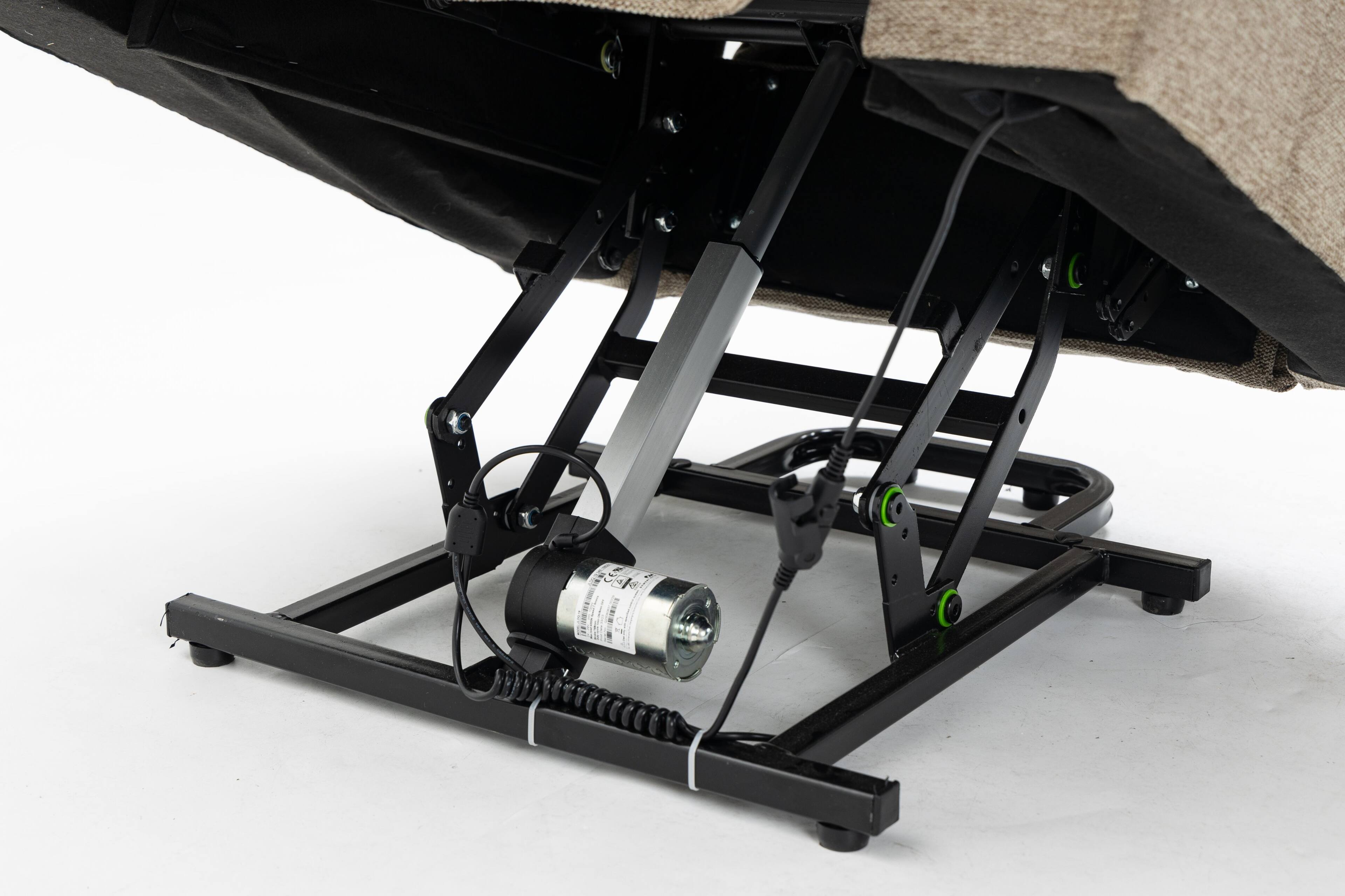 Alt View 9. LUCKY ONE - Chenille Single Motor Power Lift Recliner Chair with Massage and Heat, Infinite Position, USB, Cup Holder - Grey.