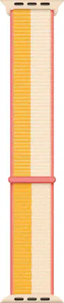 Front. Apple - Apple Watch Band - Sport Loop (45mm) - Maize/White - Regular - Off-White.