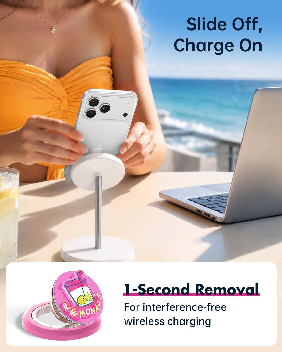 Slide Off, Charge On

1-Second Removal
For interference-free wireless charging