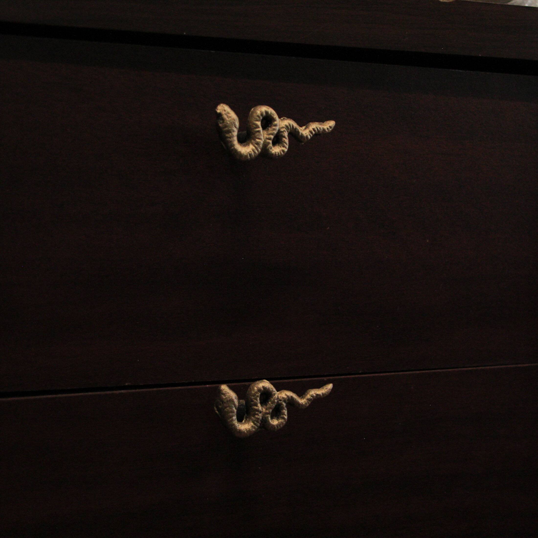 Alt View 4. Zeckos - Set of 6 Gold Gothic Snake Drawer Pulls - 2.25" x 1" - Cabinet Decor - Gold.