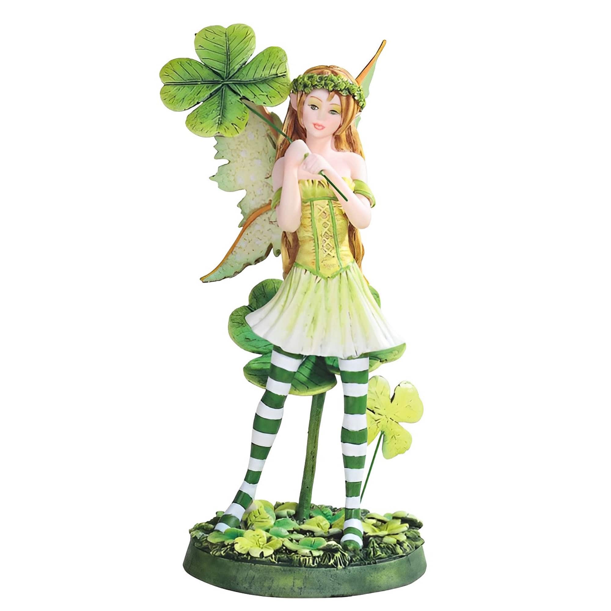 FC Design - 7.25"H Clover Fairy Figurine Statue Office Desk Tabletop Home Decor Gift - Multi-Color