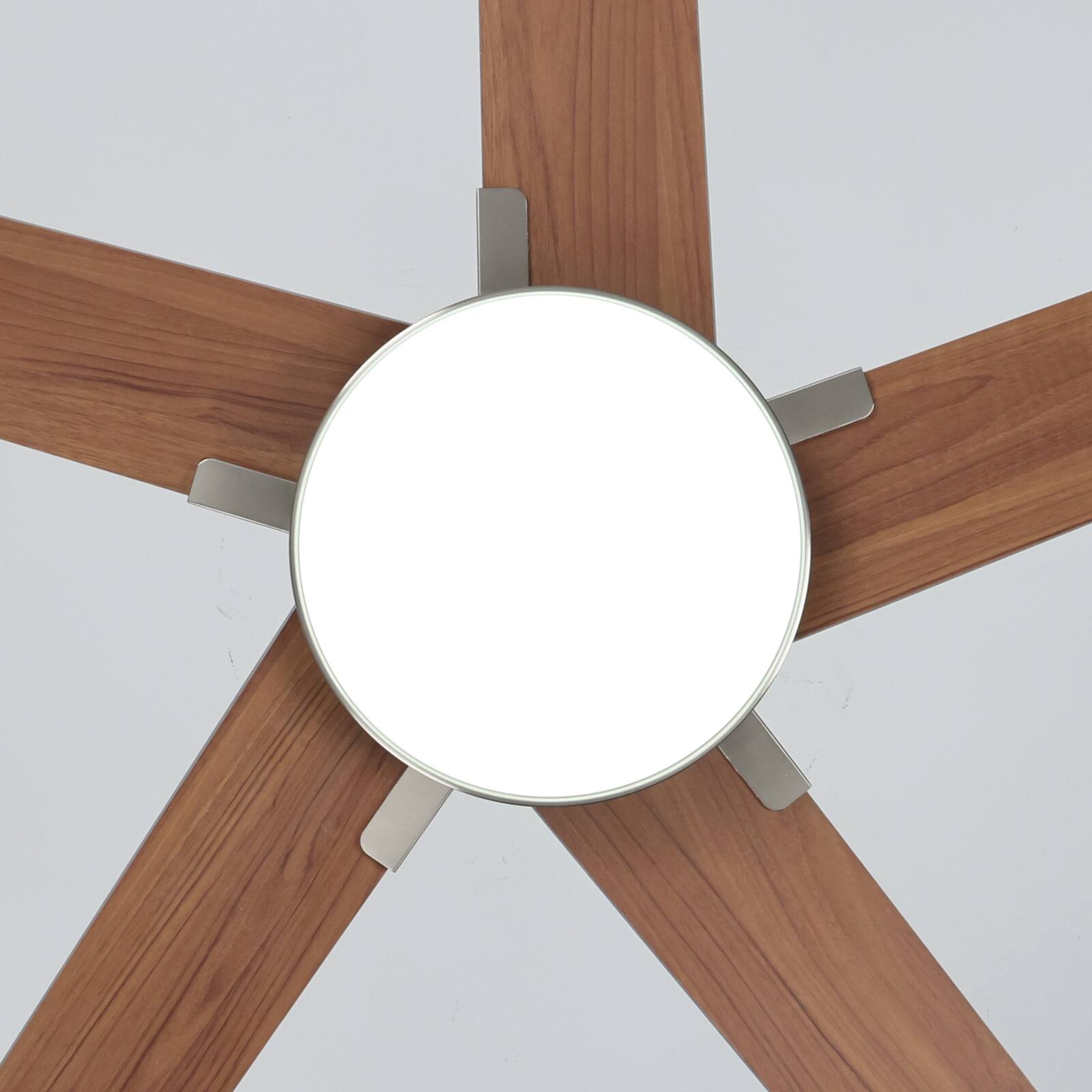 Alt View 7. Siljoy - 44 Inch Nickel Ceiling Fan Dimmable LED Light Remote Control 5 Reversible Wood Blades Bedroom Living Room Kitchen - Nickel.