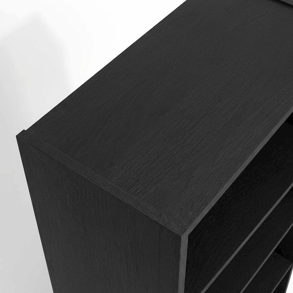 Alt View 1. FurniFact - Bookcase with Engineered Wood Finish and Open Shelving for Home Storage - Blackwood.