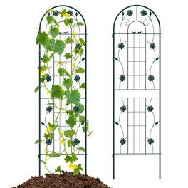 Costway - 2 Pack Rustproof Metal Garden Trellis 71" x 20" Wire Lattice Panel for Patio - Green