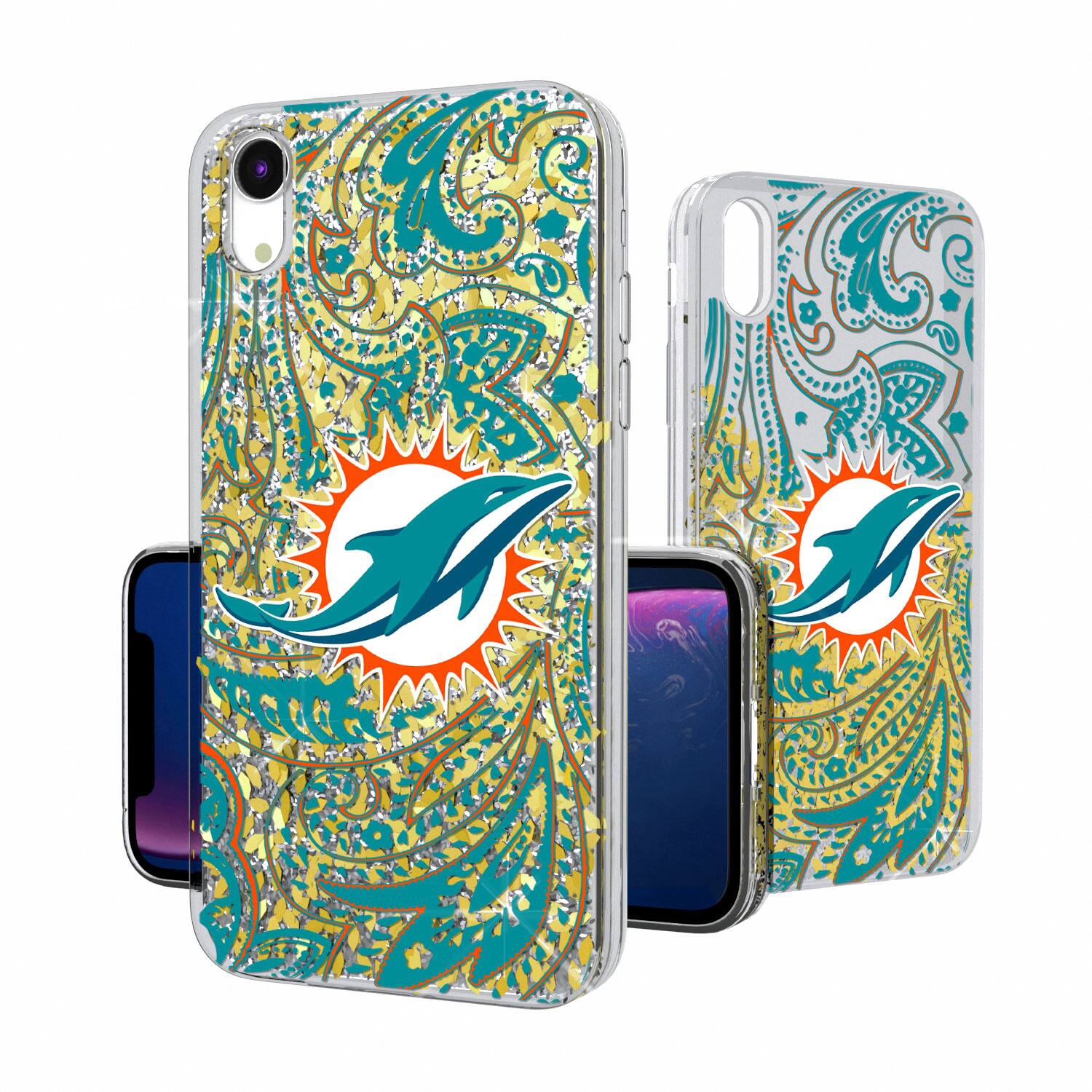 Keyscaper - NFL - Miami Dolphins iPhone Paisley Design Glitter Case - 16 Pro Max - Multicolor price history on PriceWatchPro