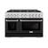 Angle. ZLINE - ZLINE 48 in. 6.7 cu. ft. Freestanding Select Double Oven Gas Range w/ 8 Burner Cooktop & Black Matte Doors (HGR-BLM-48) - Stainless Steel.