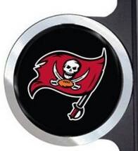 Alt View 1. PRORUN - Tampa Bay Buccaneers Automotive License Plate Frame with Team Badges - Multi.