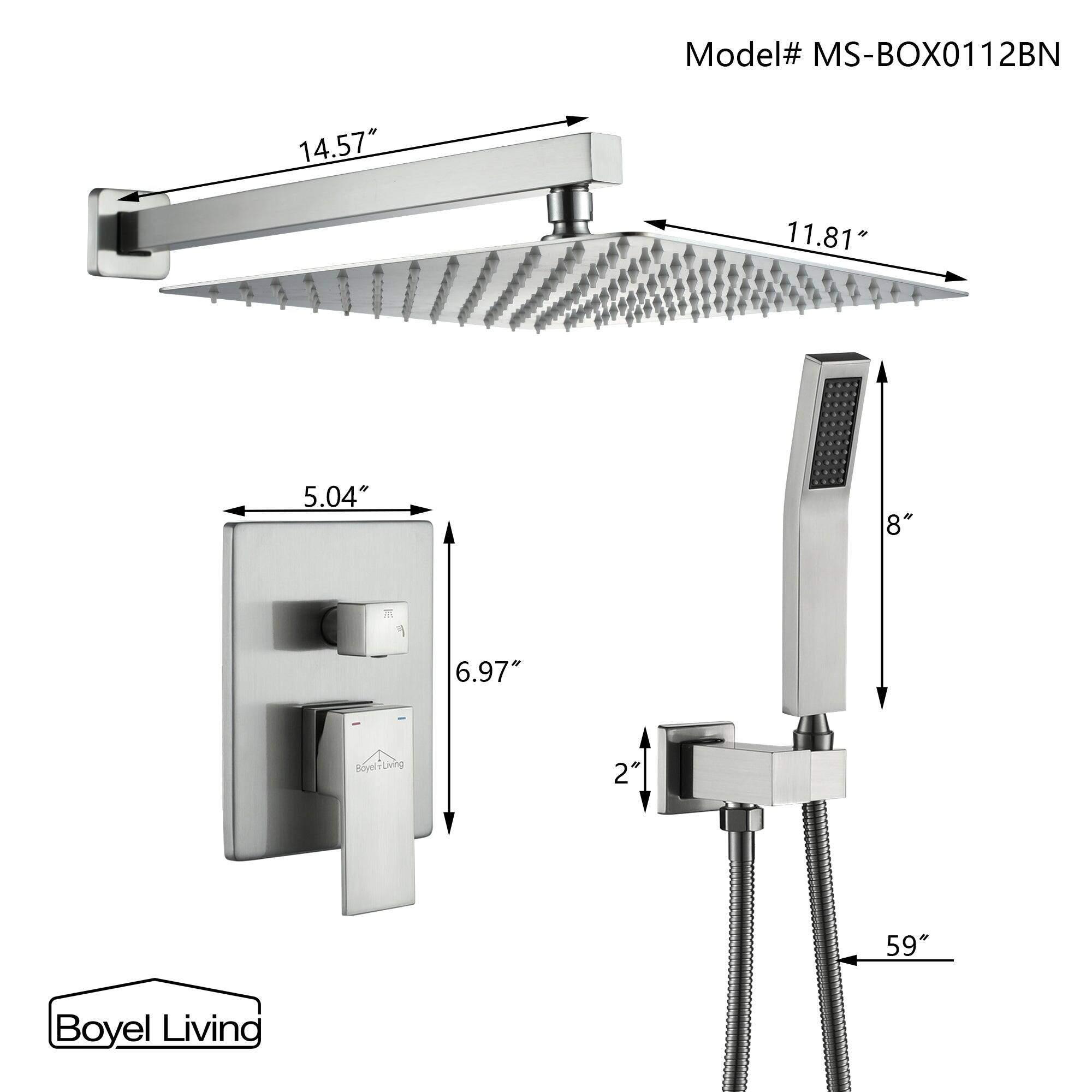 Model# MS-BOX0112BN 14.57" 11.81" 5.04" 8" 2 6.97" 59" Boyel Living