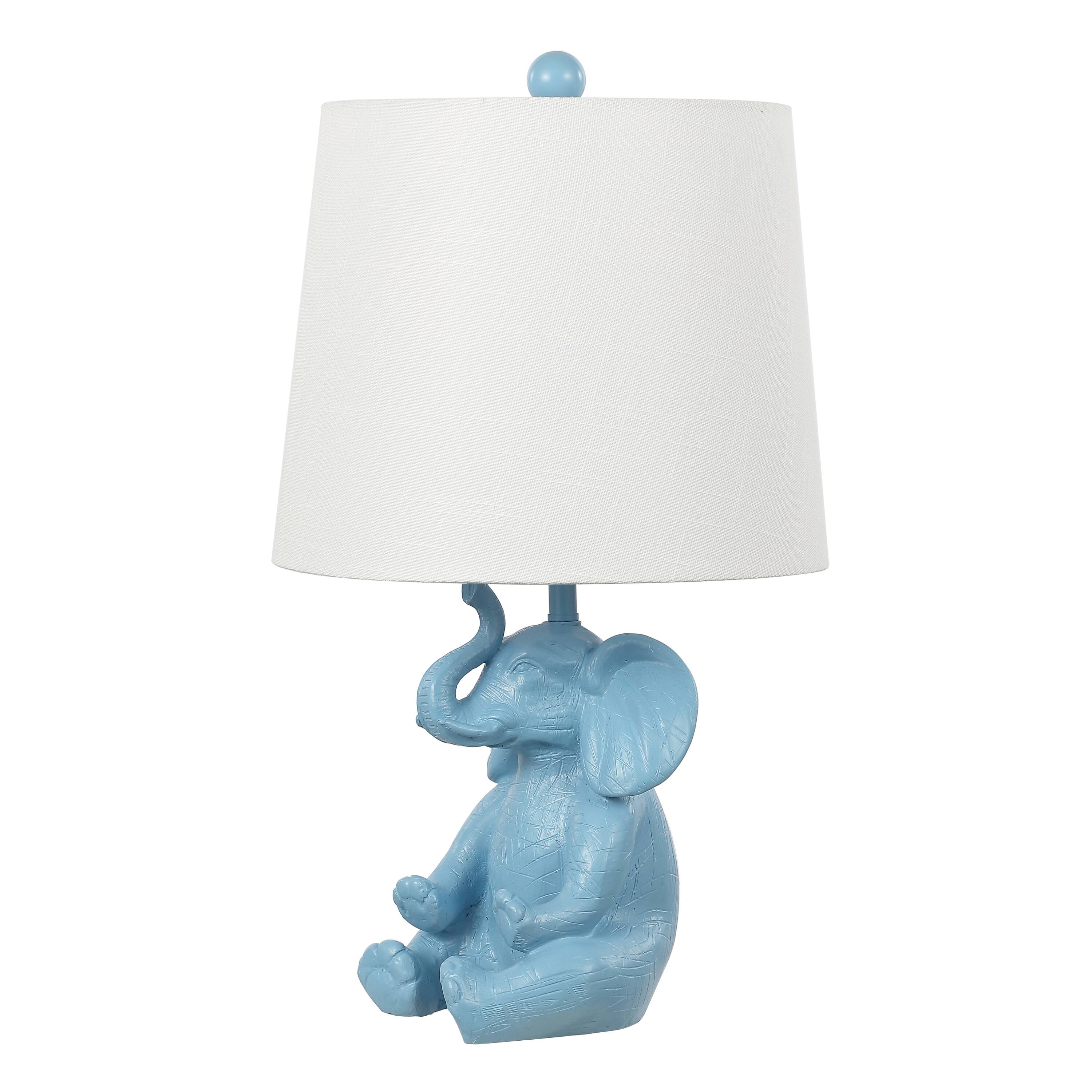 Alt View 6. Jonathan Y - Kairi 21" Modern Shabby Chic Resin/Iron Happy Elephant LED Kids' Table Lamp with Phone Stand, Blue.