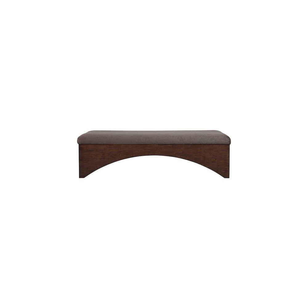 Alt View 2. Meridian Furniture - Lawson Brown Velour Fur Fabric Bench - Brown.