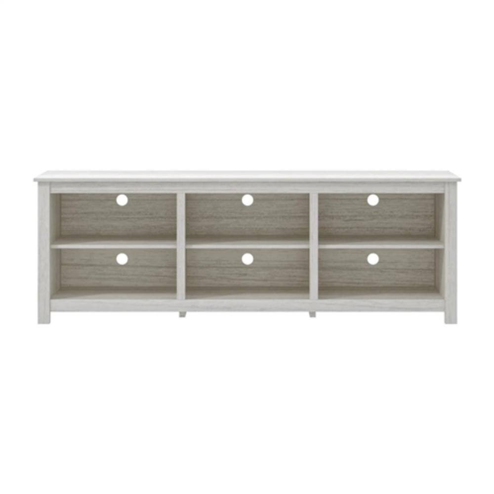 Front. Hivvago - Farmhouse TV Stand in White Wood Grain Finish - for TVs up to 70-inch - White.