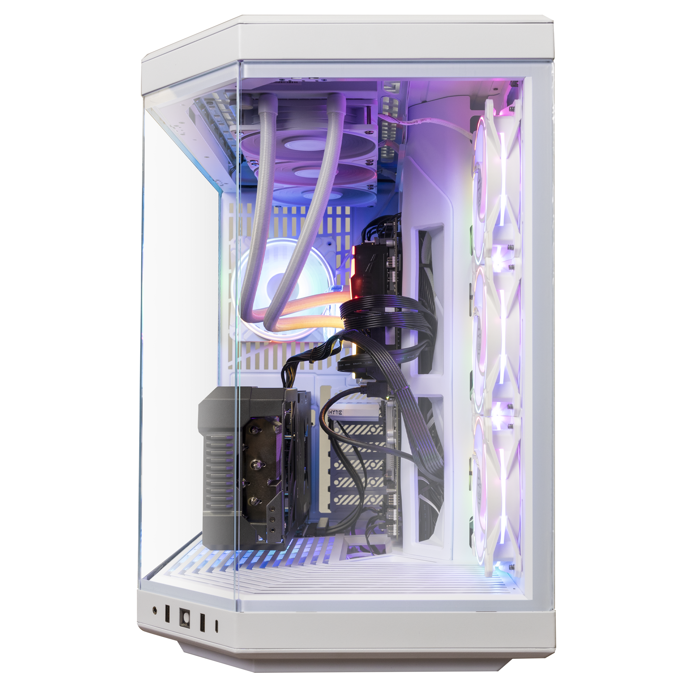 Back. iBUYPOWER - iBUYPOWER - Y70 Snow White Gaming Desktop PC - AMD Ryzen 9 9900X, NVIDIA GeForce RTX 5070Ti 16GB, 64GB DDR5 RGB,1TB SSD - White.