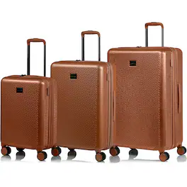 Champs - Iconic II Collection 3 Piece Luggage Set - Rose Gold