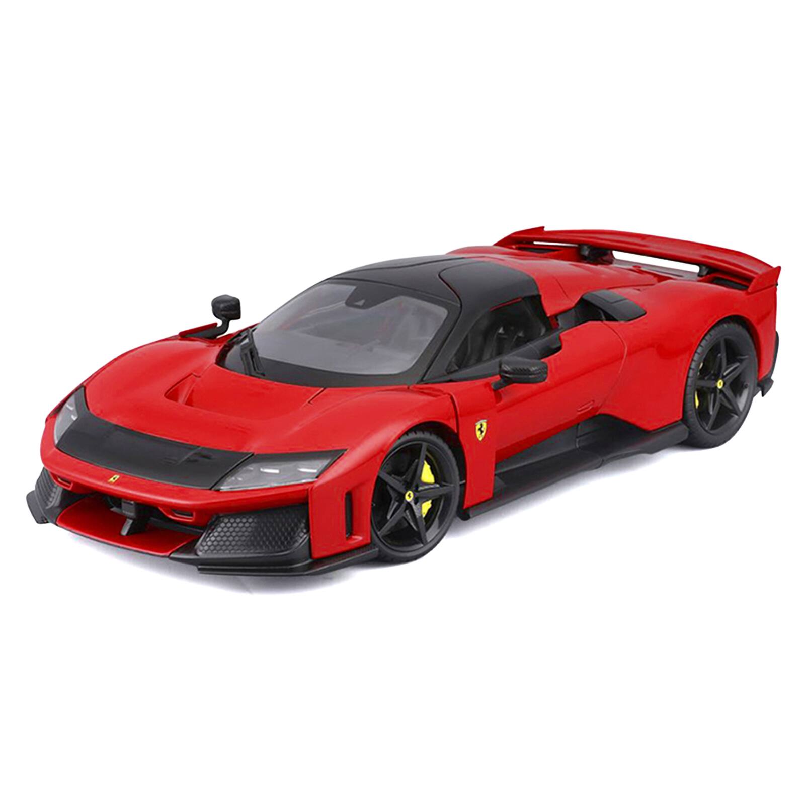 Alt View 1. Bburago - Ferrari F80 Red with Black Top "Race + Play" Series 1/18 Diecast Model Car by Bburago.