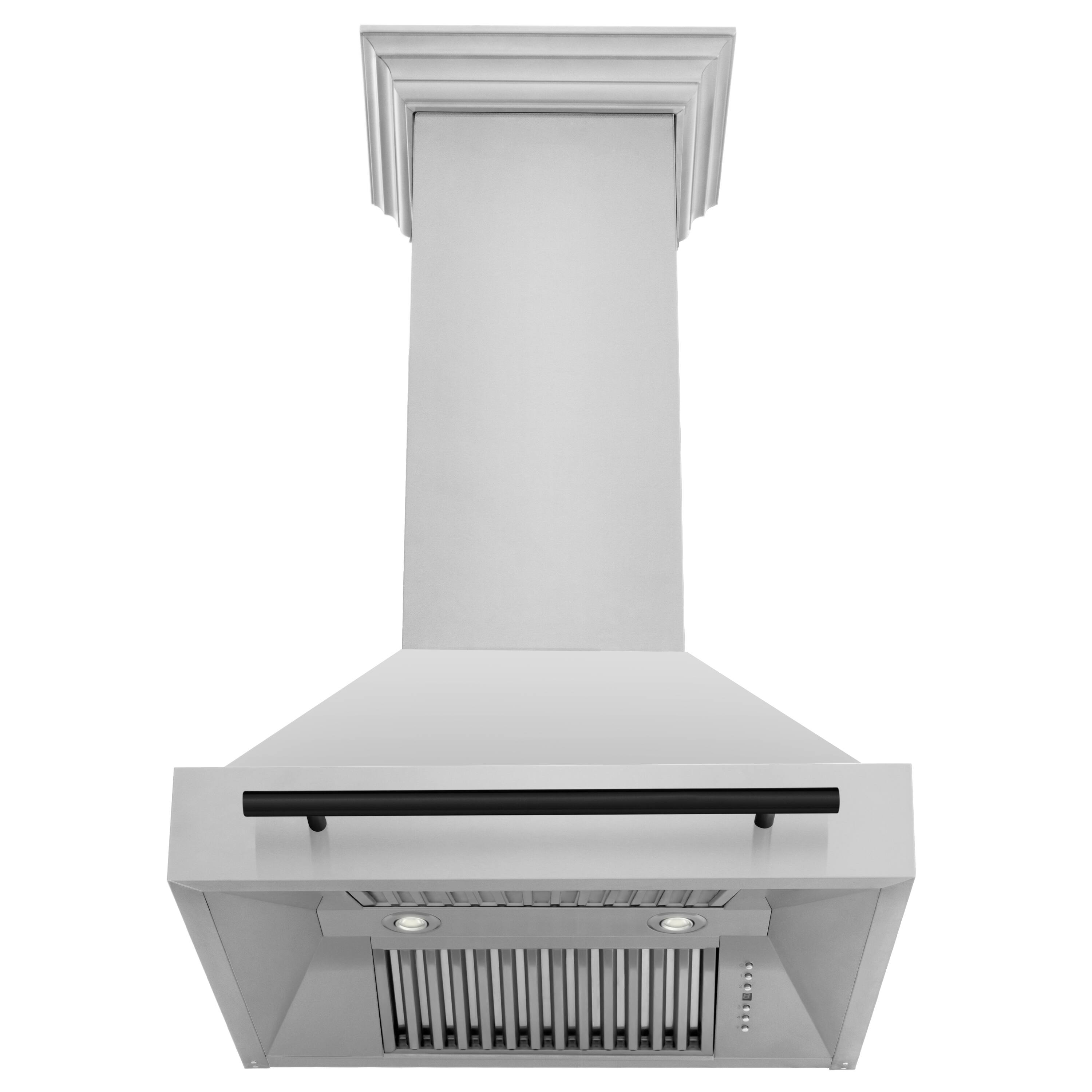 Back. ZLINE - ZLINE Autograph Edition 30 in. Stainless Steel Range Hood with Stainless Steel Shell and Matte Black Handle - Stainless Steel.