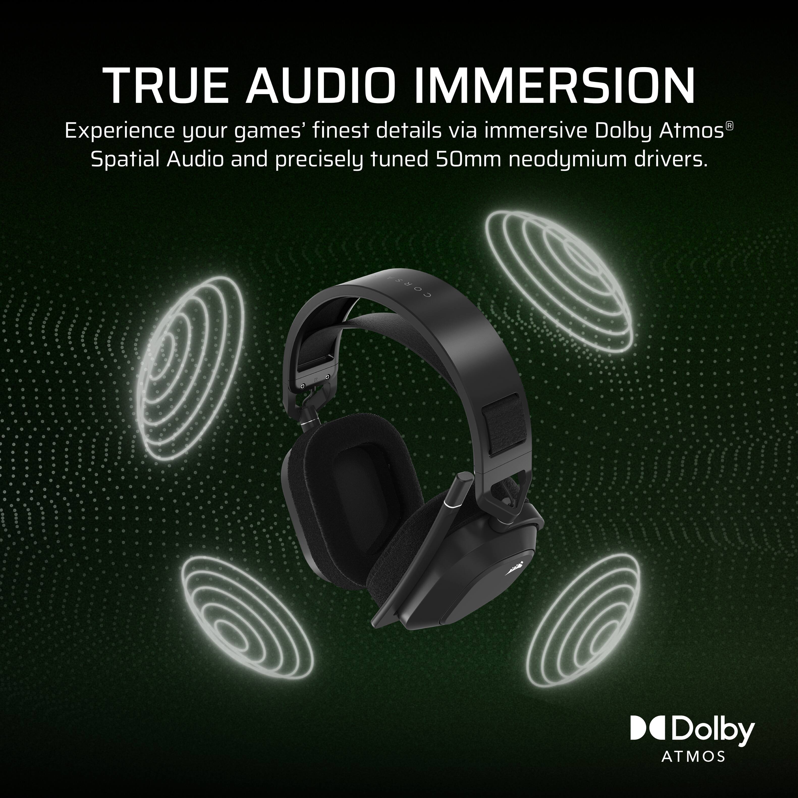TRUE AUDIO IMMERSION

Experience your games' finest details via immersive Dolby Atmos® Spatial Audio and precisely tuned 50mm neodymium drivers.