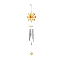 Ganz - Sunflower Floral Yellow and Orange 20.5 x 4.5 Inches Acrylic Faux Crystal Charm Wind Chime Noisemaker