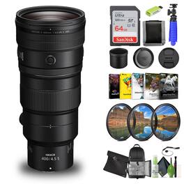 NIKKOR Z 400mm f/4.5 VR S Super-Telephoto Lens for Nikon Z Mount Cameras - Bundle - Black