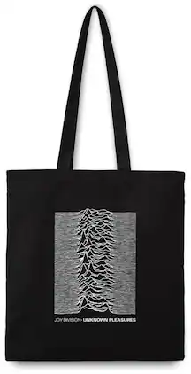PopMarket - Joy Division - Rocksax - Joy Division - Unknown Pleasures - Eco-Friendly Tote Bag (Black) - Multicolor