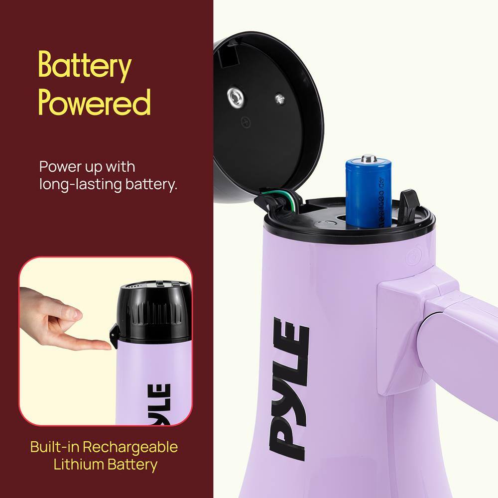 Battery Powered  
Power up with long-lasting battery.  

Built-in Rechargeable Lithium Battery  

PYLE