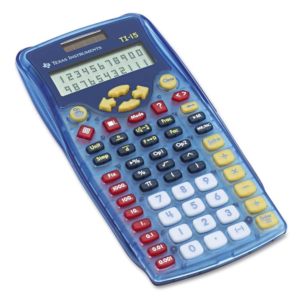 Texas Instruments - 15/PWB/2L1/A TI-15 11-Digit LCD Explorer Elementary Calculator - false