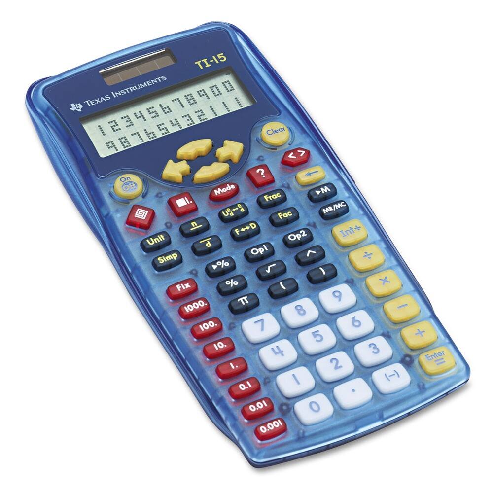 Texas Instruments - 15/PWB/2L1/A TI-15 11-Digit LCD Explorer Elementary Calculator - false
