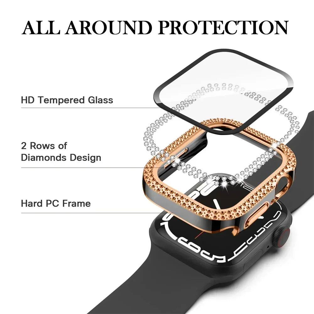 ALL AROUND PROTECTION
HD Tempered Glass
2 Rows of Diamonds Design
Hard PC Frame