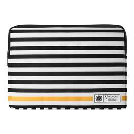 Kitcheniva - Leather Laptop Sleeve Case Bag For 12" Laptop - Black White Stripe/Yellow