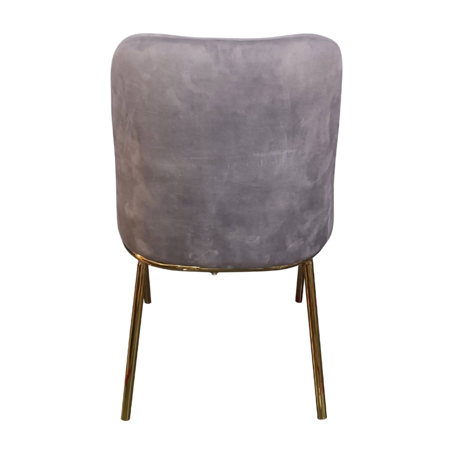Alt View 8. LeisureMod - Lumen Modern Upholstered Dining Chair with Curved Back & Gold Steel Legs - Accent Side Chair - Grey Boucle.