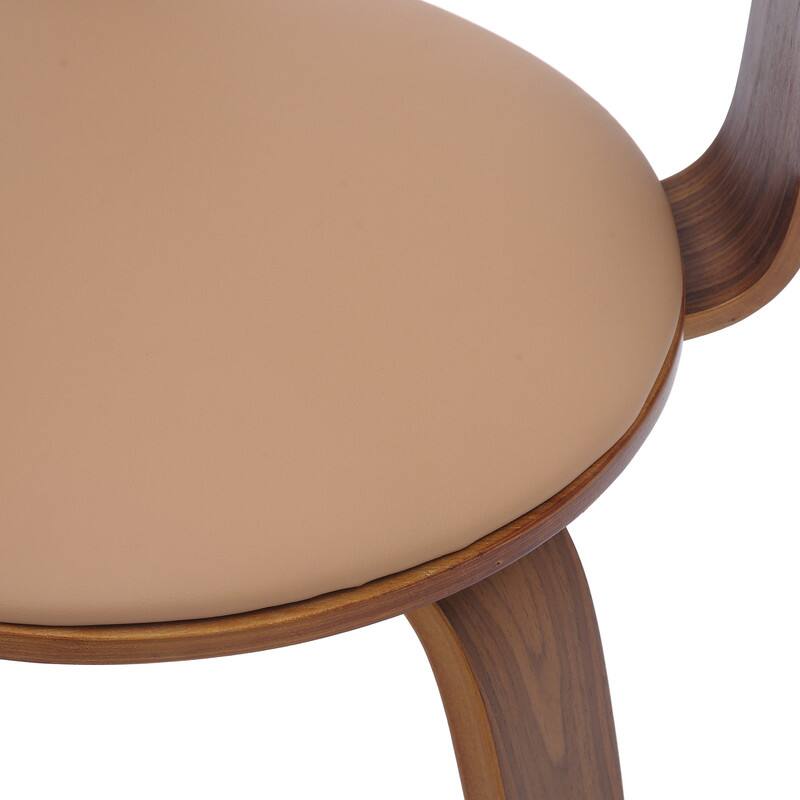 Alt View 9. LeisureMod - Brivo Modern Leather Upholstered Side Dining Chair with Open Back and Swivel for Home Living Room or Office - Brown.