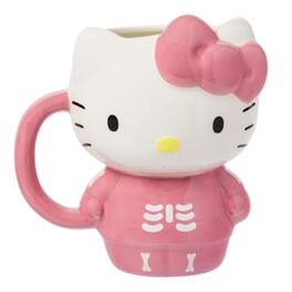 Silver Buffalo - Sanrio Hello Kitty Pink Skeleton Costume 20 Ounce 3D Sculpted Ceramic Mug - Multi-Colored