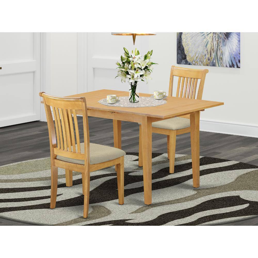 Left. East West Furniture - Dining Room Set Oak - Brown.