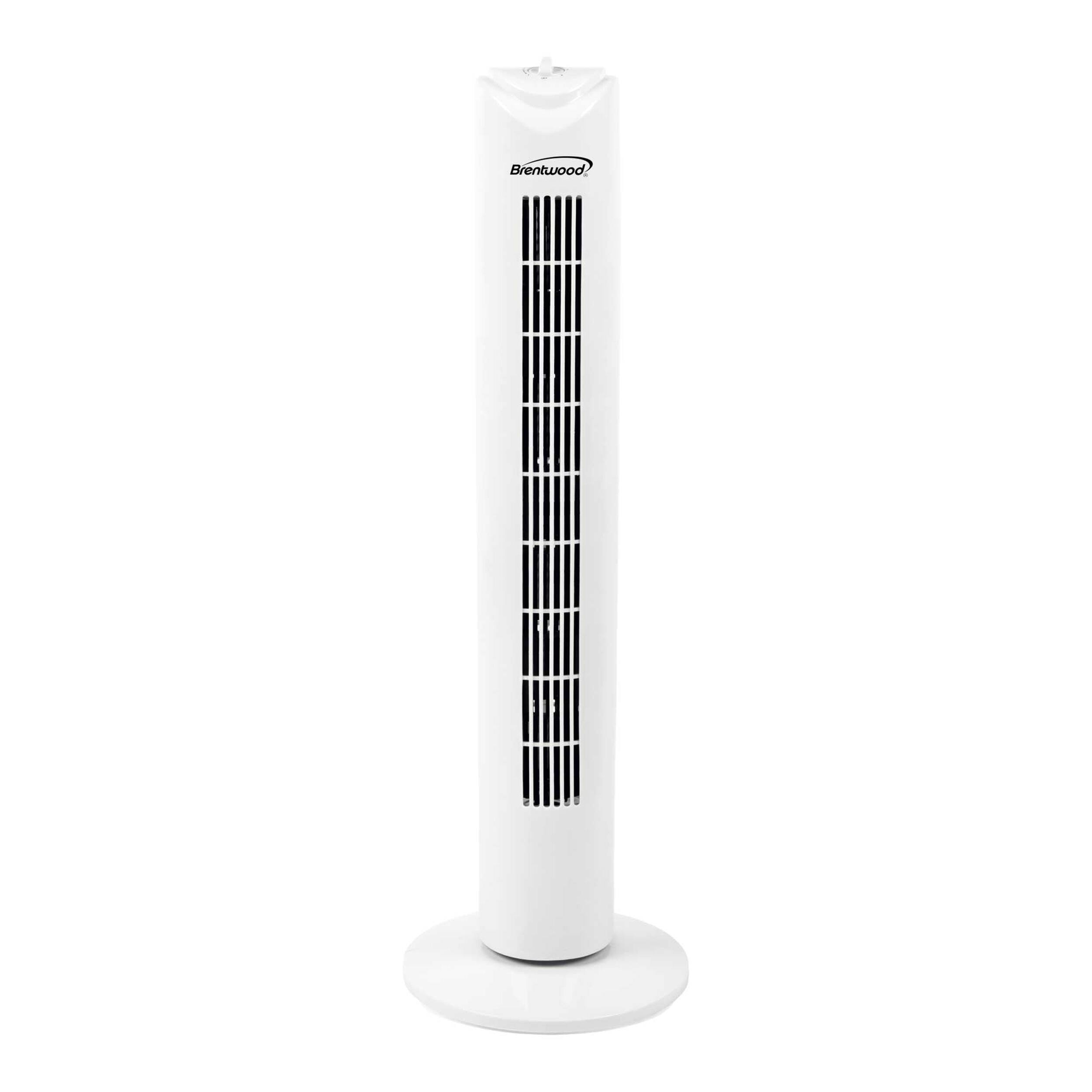 Front. Brentwood - Brentwood 32 Inch 3 Speed Oscillating Portable Tower Fan in White.
