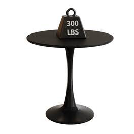 Ecooso - Coffee Table Round Tulip Style Dining Table for 2-4 People with Pedestal Base and MDF Top, Mid-Century Design - Black