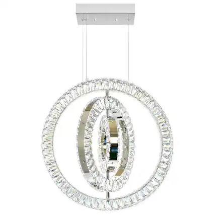 Front. CWI Lighting - Celina LED Chandelier With Chrome Finish - Chrome.