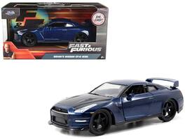 Brian's Nissan GT-R R35 Blue "Fast & Furious 7" Movie 1/32 Diecast Model Car by Jada - Blue with Carbon