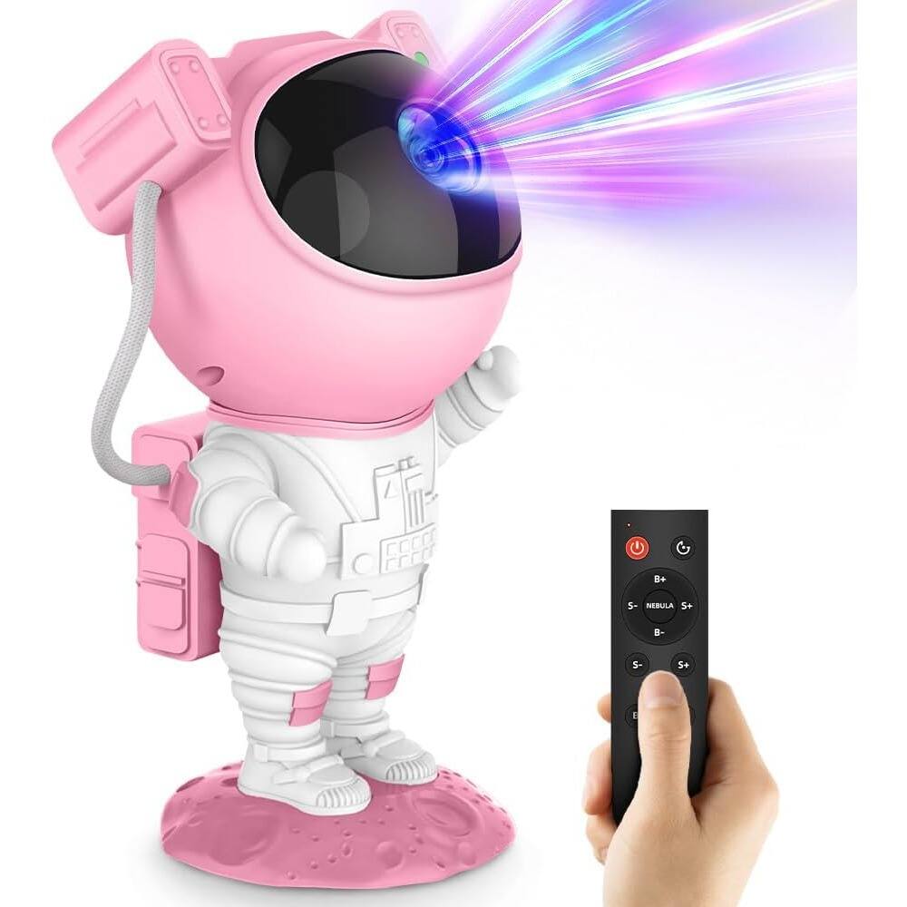 Front. ACJPR - Astronaut Galaxy Projector Night Light with Timer and Remote, LED Starry Nebula Lamp for Kids and Adults, Bedroom, Gifts.