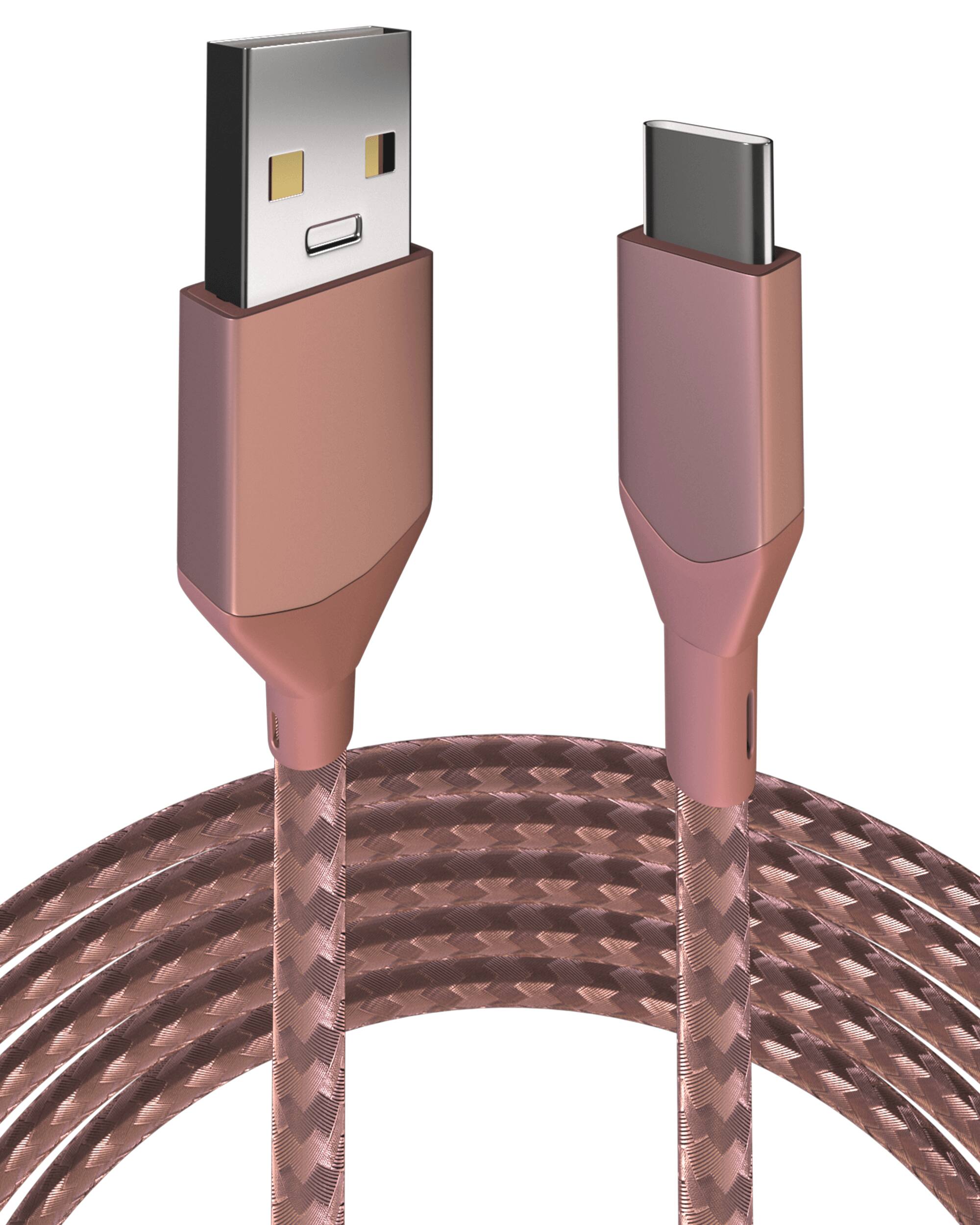 Alt View 2. Ampsentrix - 3 ft USB Type C To USB Type A Cable (Infinity) - Pink - Pink.